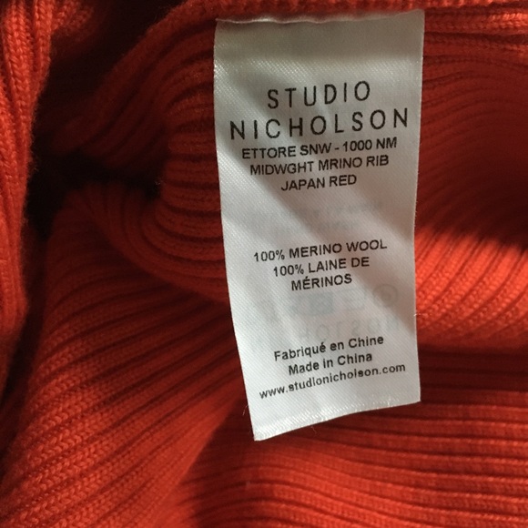 Studio Nicholson Ettore Knit Sweater in Japan Red - Picture 14 of 14